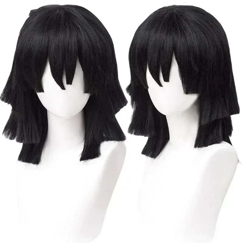 Cosplay Anime Black Hair - Parrucca Cosplay Iguro Obanai di Alta