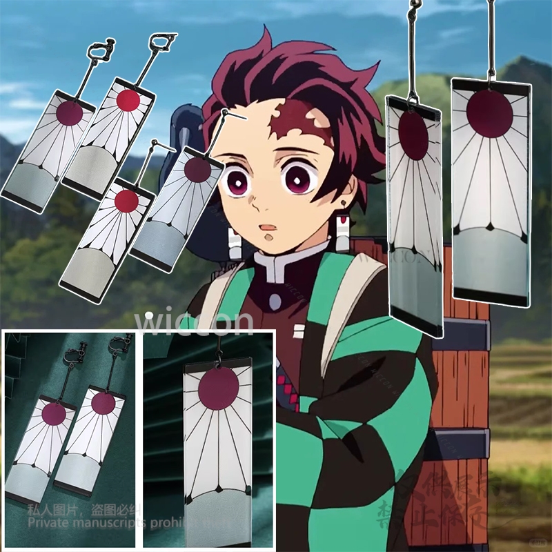 Anime Cosplay Demon Slayer - Orecchini in acrilico Clip per orecchie