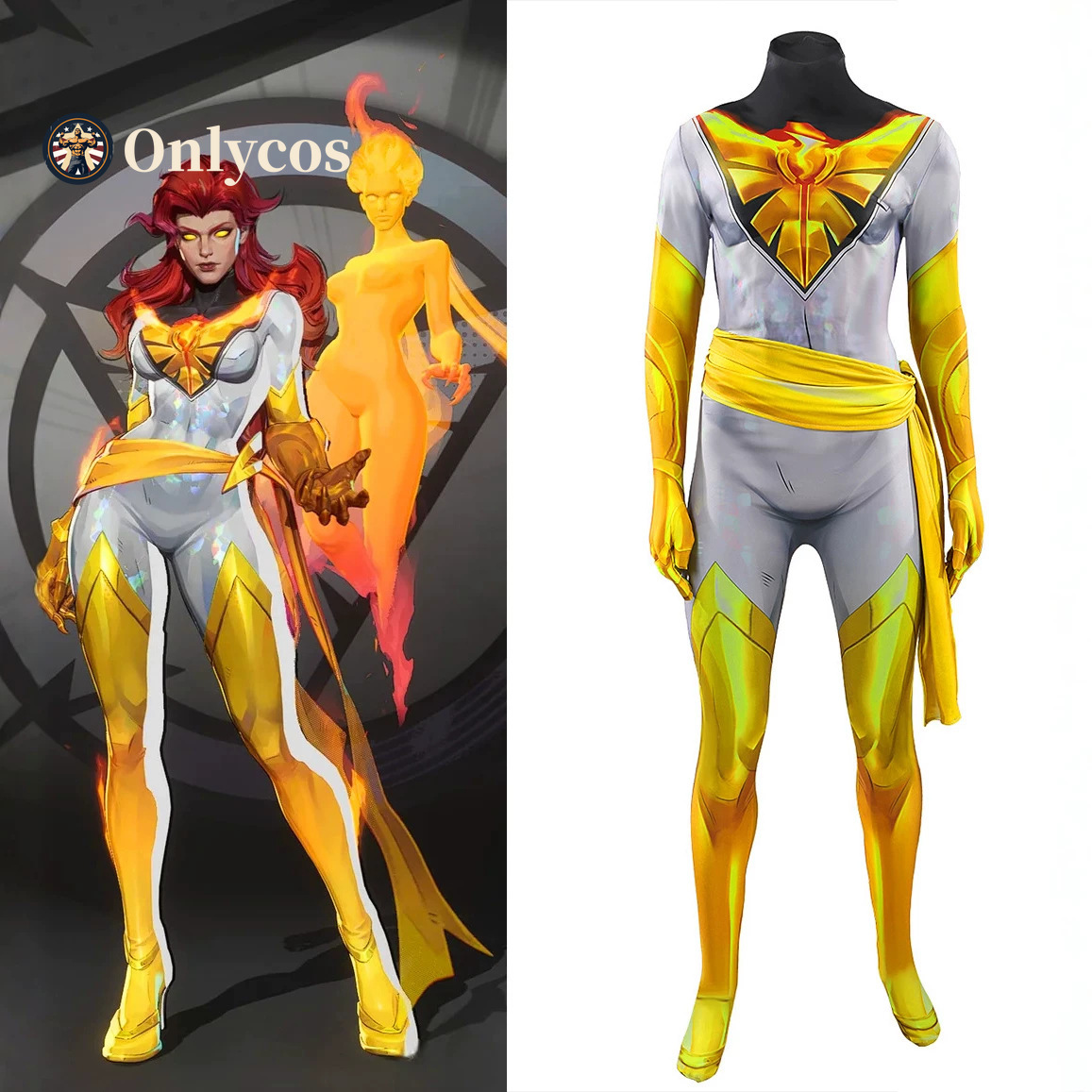 Anime Cosplay Bodysuit - Costume Cosplay Rivals White Crown Phoenix