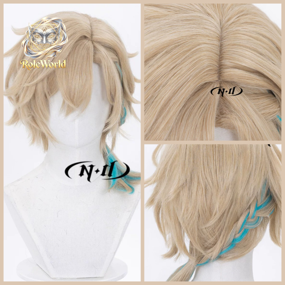 Anime Cosplay Realistic - Parrucca Aventurine Waveflair Honkai: Star Rail,