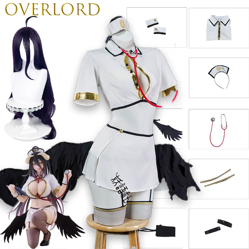 Anime Cosplay Albedo - Costume Cosplay Infermiera Albedo OVERLORD, Abito