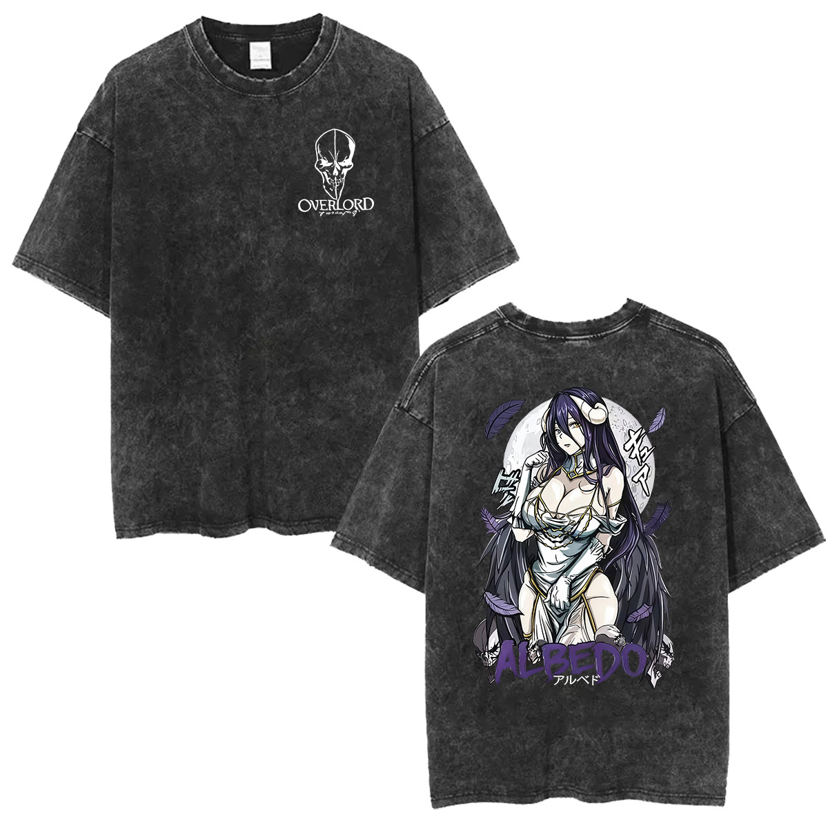 T-shirt Vintage Lavata con Gra - Anime Cosplay Albedo recensione e prezzo
